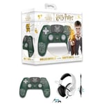 Manette PS4 Bluetooth Harry Potter Serpentard Verte Lumineuse 3.5 JACK + Casque Spirit of Gamer PRO-H3 PS4-PS5 PLAYSTATION