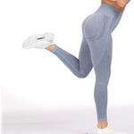 YHWW Leggings,Nouveau Legging sans Couture Vital Taille Haute Femme Fitness Yoga Pantalon Sexy Push Up Gym Sport Leggings Slim Stretch Running Collants, Bleu Gris, L