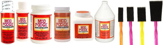 Mod Podge Gloss 2oz, 4oz, 8oz, 16oz, 32oz, 64oz & Gallon Sealer Varnish Glue