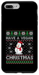 Coque pour iPhone 7 Plus/8 Plus Avoir un Noël laid végétalien avec Snowman Veggie Veganism