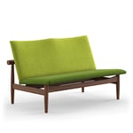 House of Finn Juhl - Japan Sofa 2-seater, Walnut, Cat. 2 Hallingdal 65 - 960/980 - Soffor - Finn Juhl - Grön,Träfärgad