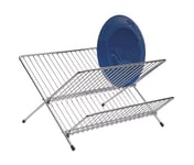 KitchenCraft Folding 2 Tier Dish Drainer, Metal, Small (36 x 26.5 cm)