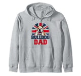 Bulldog Dad UK Flag for Dog Fathers Father's Day Zip Hoodie