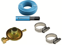 Kit Tuyau Gaz Méthane Bouteille 2M Pour Réchaud + Régulateur Valve + 2 Colliers