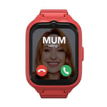 Moochies Connect All-In-One 4G Smartwatch Phone for Kids, Touchscreen, Video/Voice Calling, Messages, GPS Location, Camera, Parental Control, SOS Alerts, Safe Zones, Subscription Required - Red