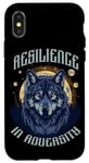 Coque pour iPhone X/XS Resilience In Adversity Citation Spirit Animal Wolf Pack