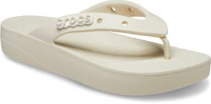 Crocs Womens Flip Flops Classic Platform Slip On off white UK Size