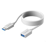 SABRENT Rallonge USB 3.2, câble d'extension USB mâle A vers femelle A (1.8M) super vitesse 5Gbps pour PS5, PS4, pc gamer, clé USB, clavier, scanner, hub USB, disque dur externe, et plus (CB-306W)