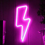 Neon Signs for Bedroom, LED Lightning Neon Sign, Lightning Bolt Wall Decorative Neon Sign, Battery or USB Operated Light Up Neon Sign, Lightning Bolt Neon Lights for Bedroom (Pink Lightning)