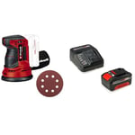 Einhell Power X-Change Cordless Random Orbital Sander With Battery And Charger - 18V Electric Sander For Wood, Plastic And Metal - TE-RS 18 Li-Solo Battery Sander With Dust Collection Set