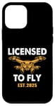 Coque pour iPhone 12 mini Licence pour Fly 2025 Drone Pilot Tech Enthusiast