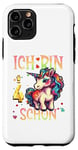 Coque pour iPhone 11 Pro Kinder ich bin schon 4 anniversaire licorne 4 ans fille