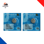 Renata Lot De 2 Piles Rondes 377 SR626SW 1,55 V Fabrication Suisse Argenté