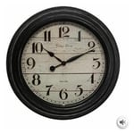 Atmosphera Créateur D'intérieur - Horloge Murale Déco en Verre 'Moulure' 29cm Noir