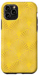 Coque pour iPhone 11 Pro Ambre Glow Jaune Orange Art Déco Motif éventail