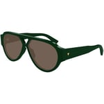 Lunettes de soleil Bottega Veneta  BV1318S Lunettes de soleil, Vert/Marron, 59 mm