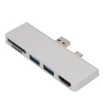 USB C Hub 4K HD Multimedia Interface Dataöverföring Dubbla USB3.0-portar 5 i 2 USB C Hub för Surface Pro 7 Silver