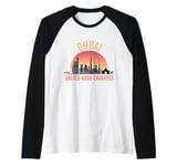 Dubai Souvenir Skyline UAE United Arab Emirate Reminder Raglan Baseball Tee