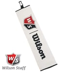 WILSON STAFF GOLF TRI-FOLD TOWEL / LARGE 16" × 21" MICROFIBRE GOLF CLIP TOWEL