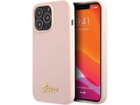 Guess Guess Guhcp13xlslmglp Iphone 13 Pro Max 6.7" Jasnoróżowy/Light Pink Hardcase Silicone Script Gold Logo