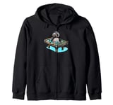 Billiards Penguin Hustler Pool Snooker Playing Pool Games Zip Hoodie