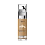 L'Oreal Paris True Match Liquid Foundation, Skincare Infused with Hyaluronic Acid, SPF 17, Available in 40 Shades, 8W Golden Cappuccino, 30 ml