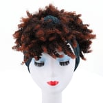 Women Headband Wig High Temperature Fiber Short Curly Wig Blue Band For Holiday