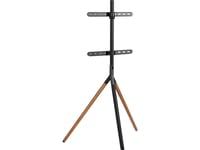 Sinox Tripod Tv Gulvstand Med Drejbar Top. 45"-65". Mørkt Træ/Sort