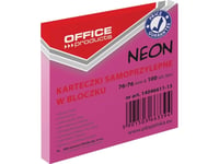 Kontorsprodukter Office Products Självhäftande Block, 76X76mm, 1X100 Kort, Neon, Rosa