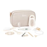 Babymoov Trousse de Soin Bébé - Compacte & Nomade - Dès la naissance - 9 Accessoires Essentiels Soin de Bébé dont Brosse à Cheveux, Thermomètre digital, Thermomètre de bain, Petit Coupe Ongles, Sable