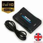 1080P HDMI To SCART Composite Scaler Audio Video Converter Adapter for SKY DVD