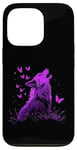 Coque pour iPhone 13 Pro Papillon violet loup amoureux