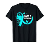 Teal Ribbon Butterfly I Am A Survivor Scleroderma Warrior T-Shirt