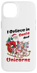 iPhone 14 Plus I Believe in Santa and Unicorns Christmas Tee Case