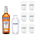 Pack RICARD Pastis de Marseille + 6 verres + Carafe Apéritif anisé - 45%, 70cl