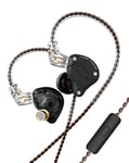 KINBOOFI Écouteurs Intra-Auriculaires KZ ZS10 Pro, 4BA 1DD, écouteurs HiFi pour scène, pour Chanteur, Guitariste, Batteur (Noir Mat, avec Micro)