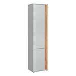 Armoire 2 Portes & 5 Étagères "Vivero" 198cm Gris & Naturel