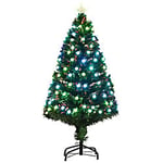 Homcom Artificial Christmas Tree Green with Led Lights 122 cm