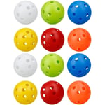 12-pack träningsbollar för golf, ihåliga träningsbollar med luftflöde, 42 mm plastgolfbollar, för svingträning, driving range, hemmabruk Y