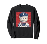 Full Steam Ahead Funny Teddy Bear in Sailor Outfit Sweatshirt