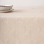 BELUM 31990C Nappe Anti-Taches Jacquard Taille 200 x 155 cm Nappe Anti-Taches Toucher Extra Douce Couleur écru, Nappe en Tissu 70% Coton et 30% Polyester