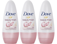 3 x Dove Beauty Finish Antiperspirant Roll-On Deodorant 50ml