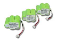 vhbw - Lot de 3 batteries pour aspirateur, compatible avec COD 35601130, RB001 - Remplacement pour : 945-0006, 945-0024, 205-0001, LP43SC3300P5.