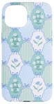 Coque pour iPhone 15 Coquette bleu clair nœud vintage fleur à pois mignon