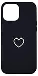 Coque pour iPhone 14 Pro Max Symbole de cœur mignon – Noir minuit tendance