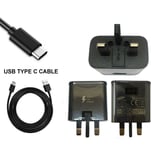 For Samsung Fast Charger Plug & 1.5M Type-C USB Data Lead For Galaxy Phones Lot