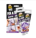 Pattex | Colle Ni Clou Ni Vis Fix & Défix (2 tubes de 44 g) – Colle super puissante à base de polymère hybride démontable – Fixation murale avec maintien jusqu’à 6 kg qui se décolle sans abîmer