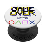 Game Over Vintage Retro Jeux Vidéo Gaming PopSockets PopGrip Adhésif