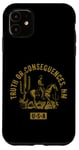 Coque pour iPhone 11 Truth or Consequences NM USA Cowboy Horse Design vieilli