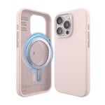 elago Coque Magnétique en Silicone Compatible avec iPhone 15 Pro, Compatible avec Tous Les Accessoires MagSafe, Aimants Intégrés, Coque de Protection Complète [Structure 5 Couches] (Rose)